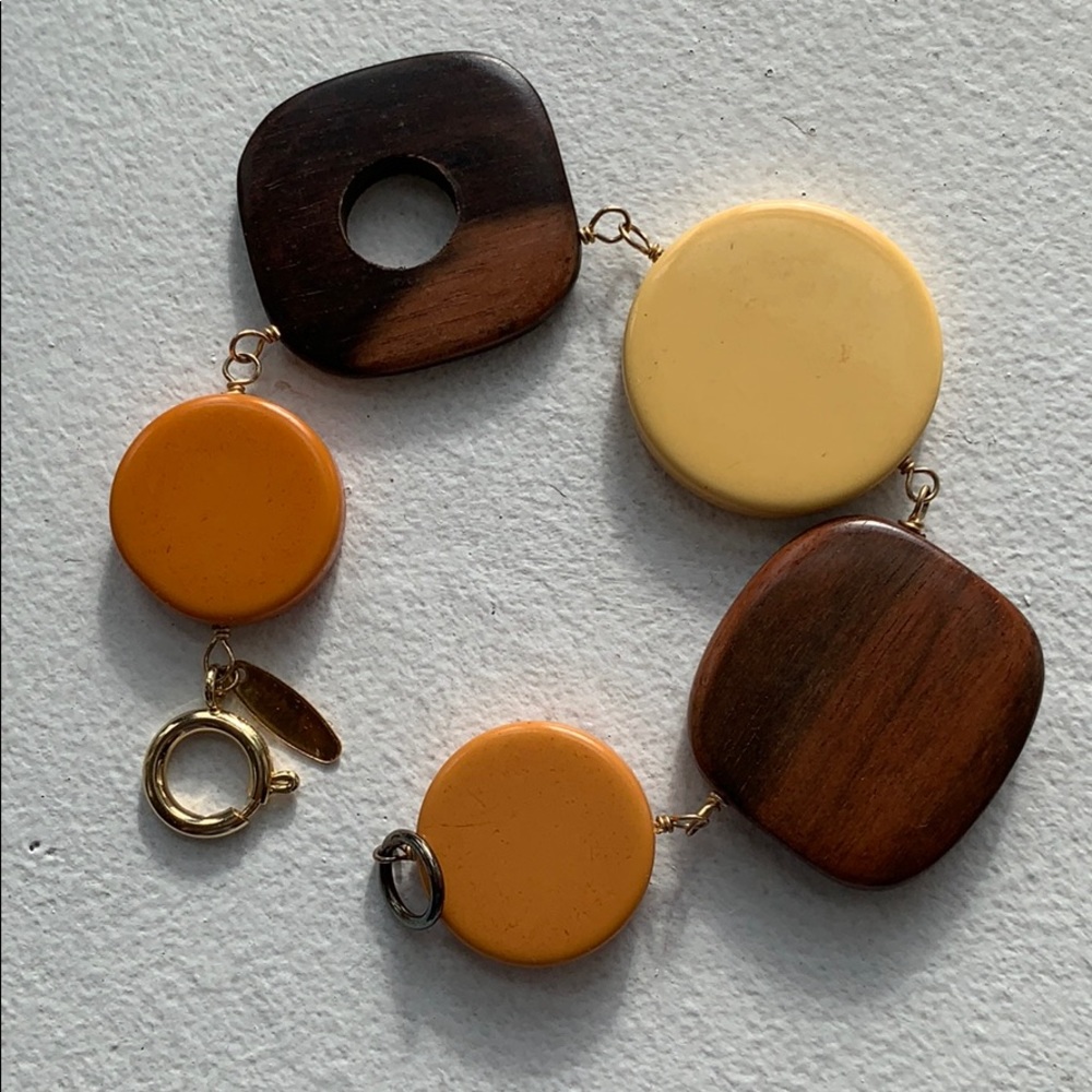 Wendy Mink Wood & Resin 70’s inspired bracelet